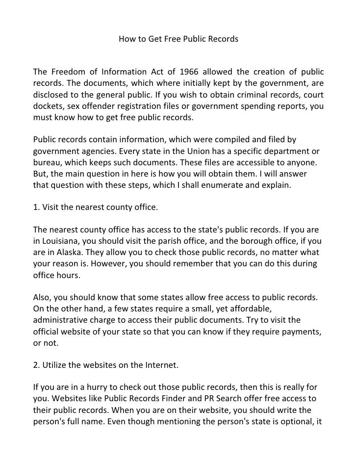 where can i get free public records